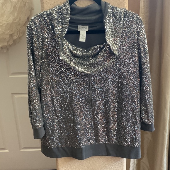 Chicos Zenergy size 2 or large in US. SEQUIN and lined - Picture 7 of 10